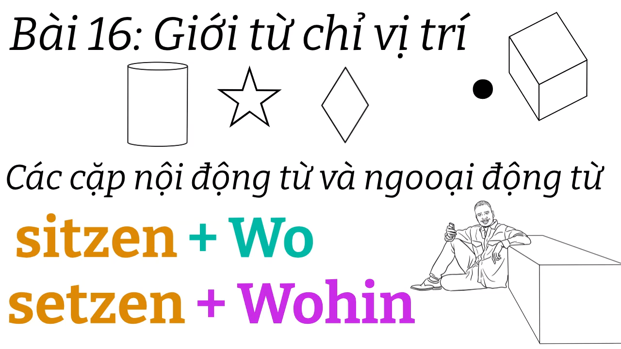 Ngữ pháp tiếng đức A1.1 | Bài 16 | Giới từ vị trí phần 3 | Nội động từ | Ngoại động từ |Mít học tiếng đức