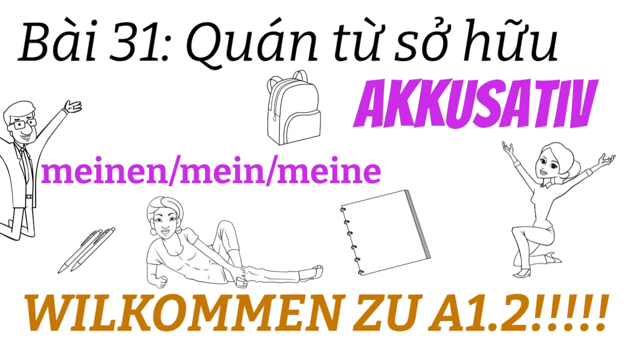 Ngữ Pháp Tiếng Đức A1.2 | Bài 31 | Quán từ sở hữu Akkusativ  |  Hành trang vào A1,2  |  Mít học tiếng đức