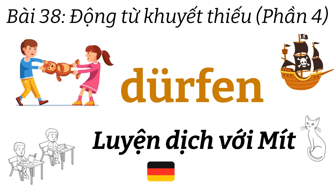 Ngữ Pháp Tiếng Đức A1.2 | Bài 38 | Động từ khuyết thiếu "dürfen" | Luyện nói bằng tiếng Đức | Mít Học Tiếng Đức