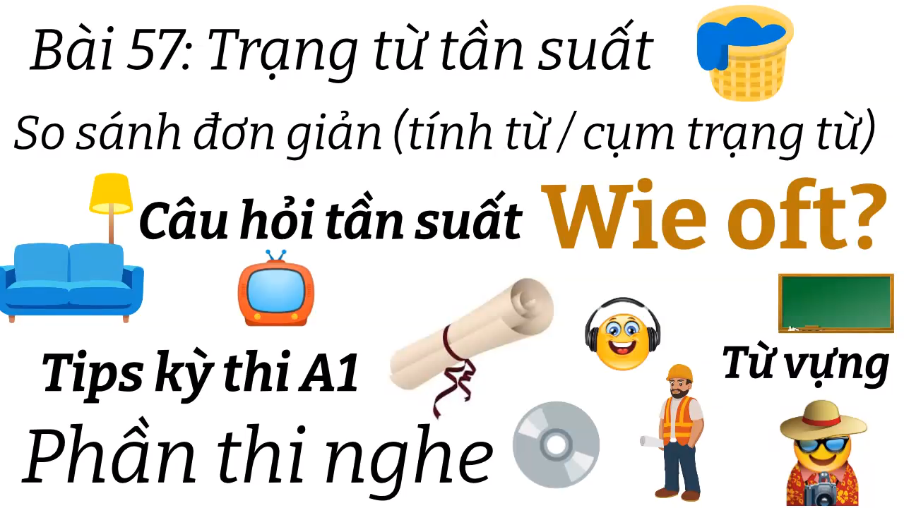 Ngữ Pháp Tiếng Đức A1.2 |  Bài 57 | Trạng từ tần suất | So sánh đơn giản | Tips phần thi nghe | Mít Học Tiếng Đức