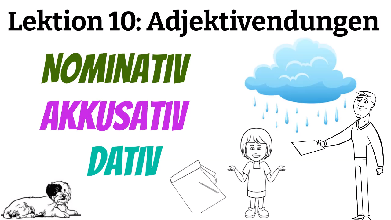 Luyện nghe nói A1 |  Bài 10 |  Thêm đuôi tính từ ở các cách |  Mít Học Tiếng Đức