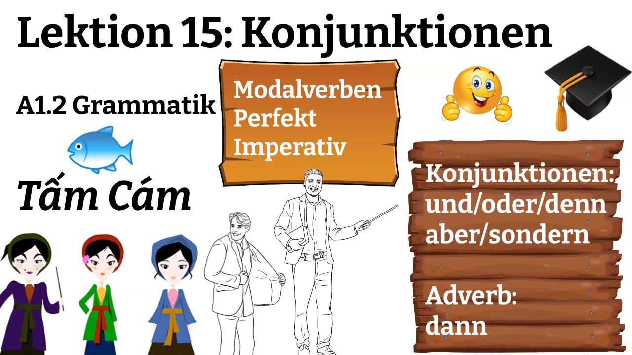 Luyện nghe nói A1 |  Bài 15 |  Liên từ |  Mít Học Tiếng Đức